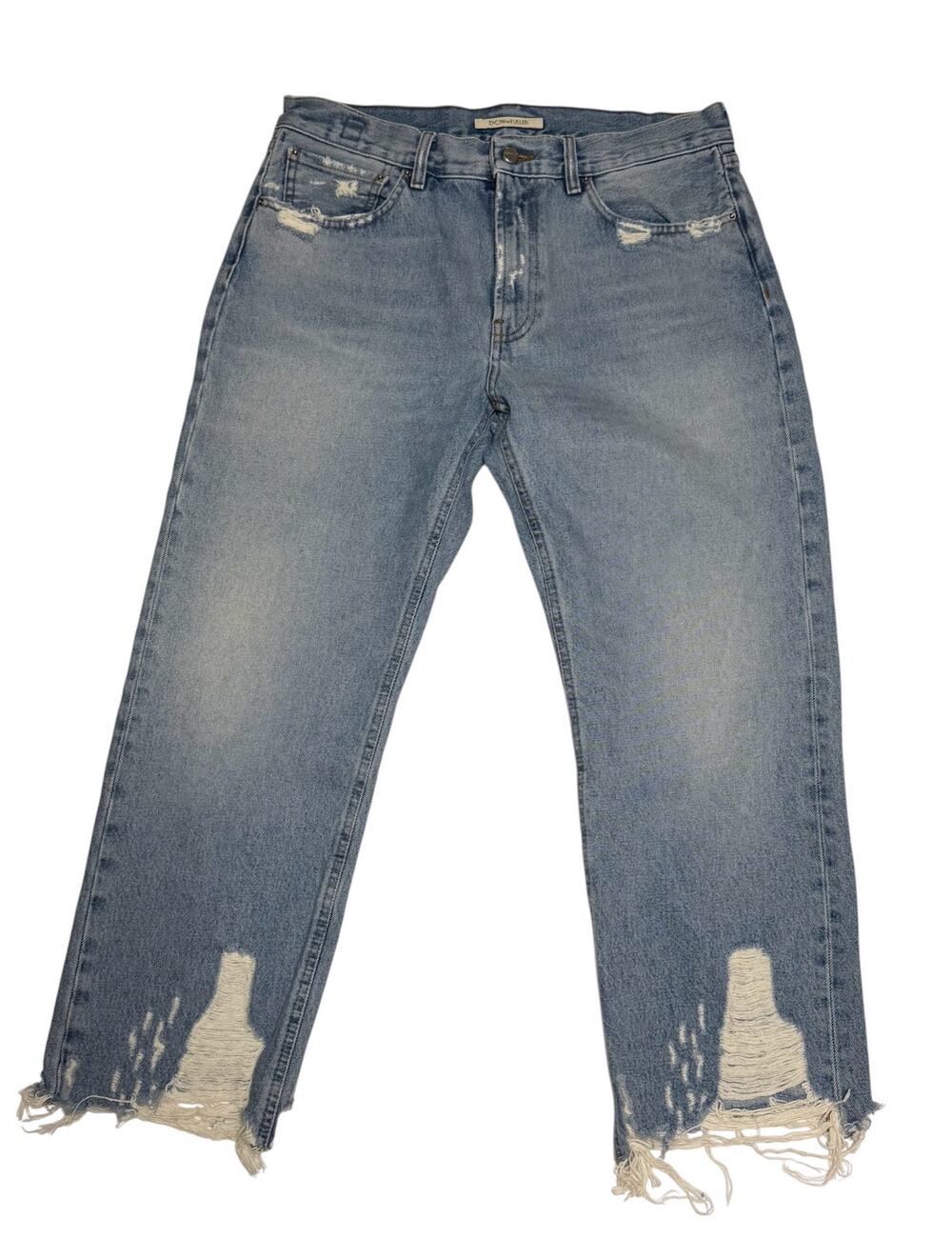 Don the Fuller Straight Leg Cropped Jeans Distressed Mid Rise size 30
